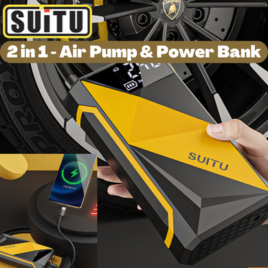 SUITU 2 in 1 Wireless Electric Portable Mini Smart Air Pump Air Compressor Inflator & PD Fast Portable Charger Power Bank - Polar Tech Australia