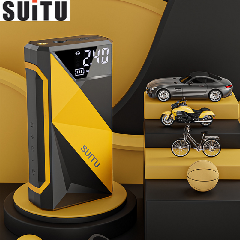 Load image into Gallery viewer, SUITU 2 in 1 Wireless Electric Portable Mini Smart Air Pump Air Compressor Inflator &amp; PD Fast Portable Charger Power Bank - Polar Tech Australia
