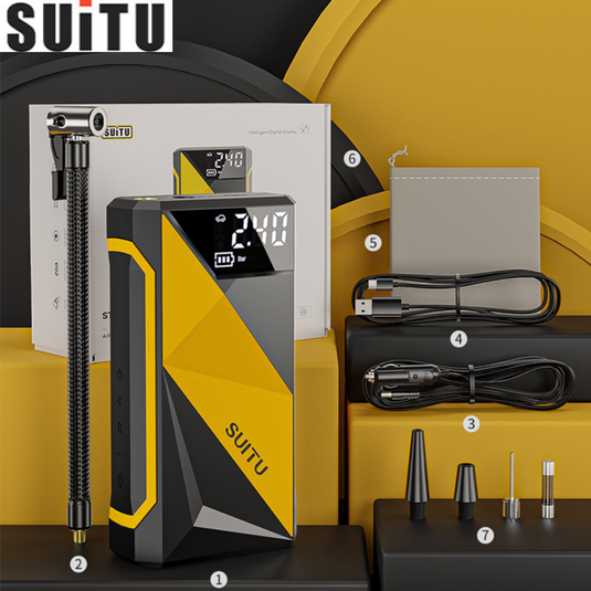 SUITU 2 in 1 Wireless Electric Portable Mini Smart Air Pump Air Compressor Inflator & PD Fast Portable Charger Power Bank - Polar Tech Australia