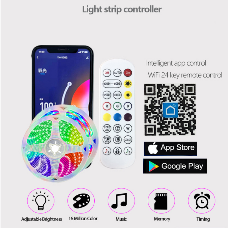 Load image into Gallery viewer, [TUYA Smart Home] IP65 Indoor Outdoor Waterproof Smart Remote Control RGB LED Light Strip Music/Game/Movie Synchronization - Polar Tech Australia
