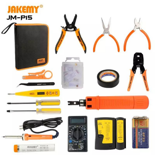 [JM-P15] Jakemy 17 in 1 Portable Electronic Maintenance Tools Soldering Iron Metal Spudger - Polar Tech Australia