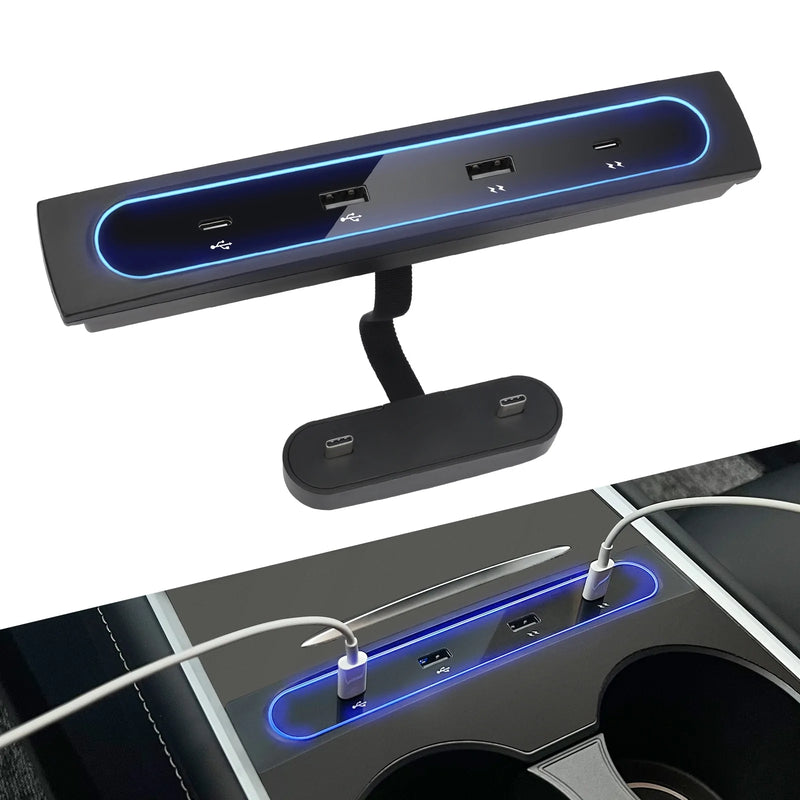 Load image into Gallery viewer, [Tech For Tesla] Tesla Model 3 &amp; Y Dynamic Power USB HUB Compatible Docking Station - Polar Tech Australia
