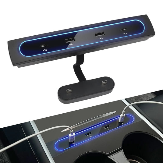 [Tech For Tesla] Tesla Model 3 & Y Dynamic Power USB HUB Compatible Docking Station - Polar Tech Australia