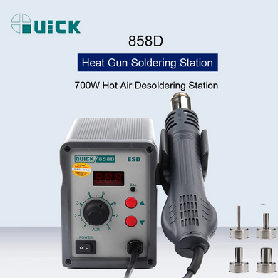 [858D] QUICK 700W Heat Gun Digital Display Temperature Control Hot Air Gun Portable Home Electronics Repair Tools - Polar Tech Australia