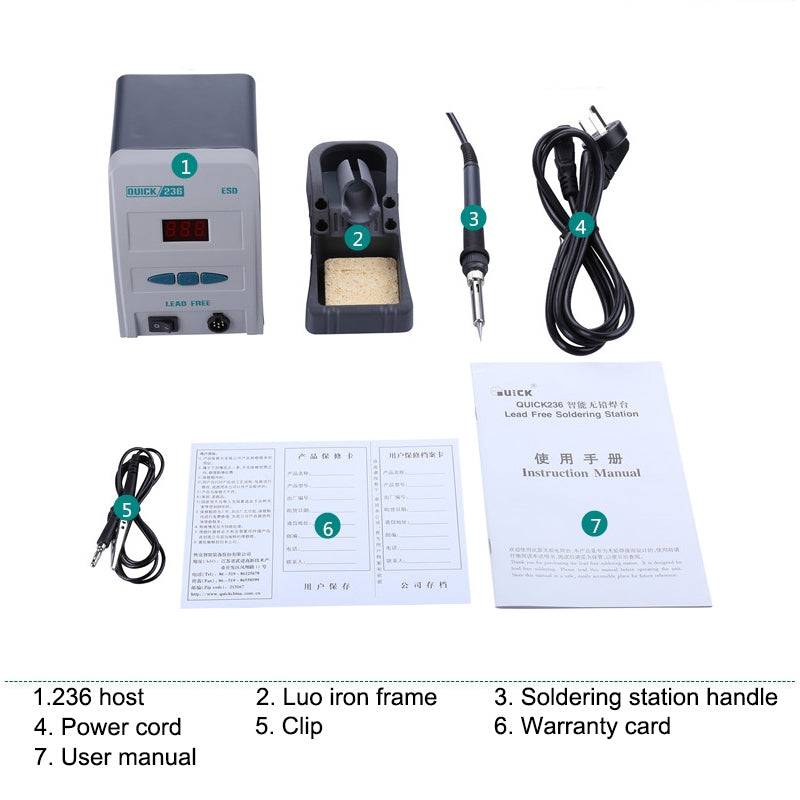 Cargue la imagen en el visor de la galería, QUICK 236 Anti-static Intellgent Lead Free Soldering Station - Polar Tech Australia
