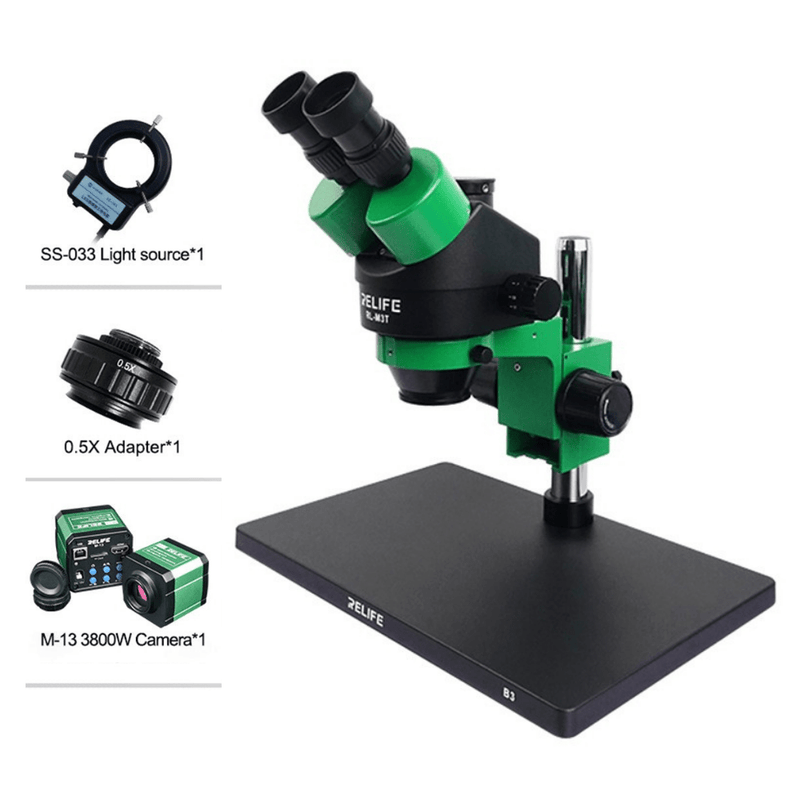 Load image into Gallery viewer, RELIFE 0.7x - 4.5x Trinocular HD Stereo Microscope (With Large Operation Base) Mobile Phone PCB Motherboard Repair Tool (RL-M3T-B3) - Polar Tech Australia
