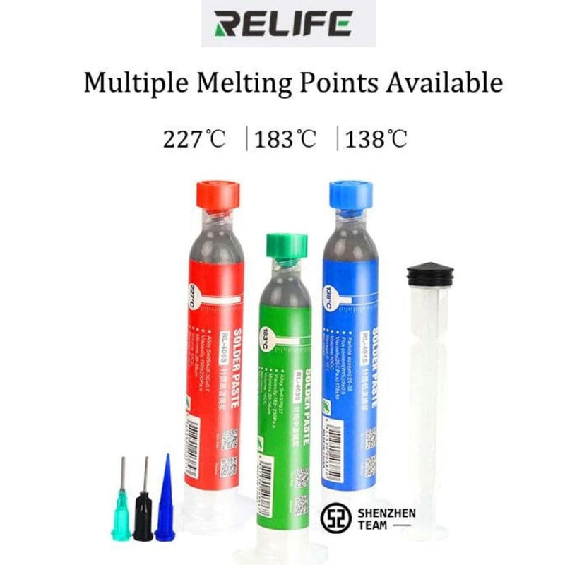 Load image into Gallery viewer, RELIFE Low/Medium/High Temperature Syringe Welding Flux Tin Solder Soldering Paste - Polar Tech Australia
