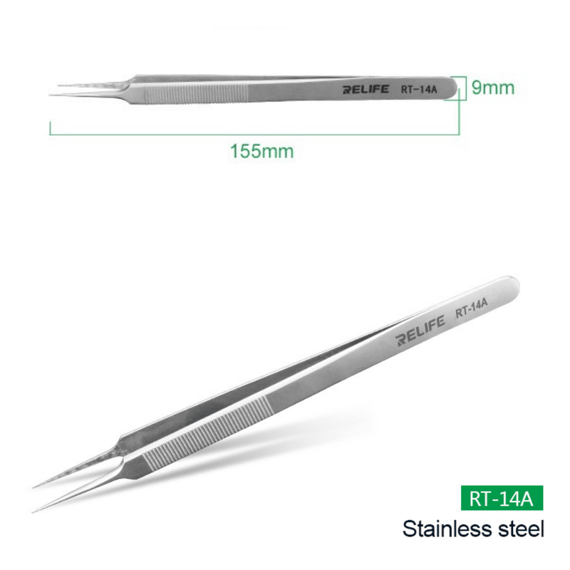 Cargue la imagen en el visor de la galería, [RT-14A] [Extra Long] Relife Stainless Steel Precision Tweezer (Straight Tip) - Polar Tech Australia
