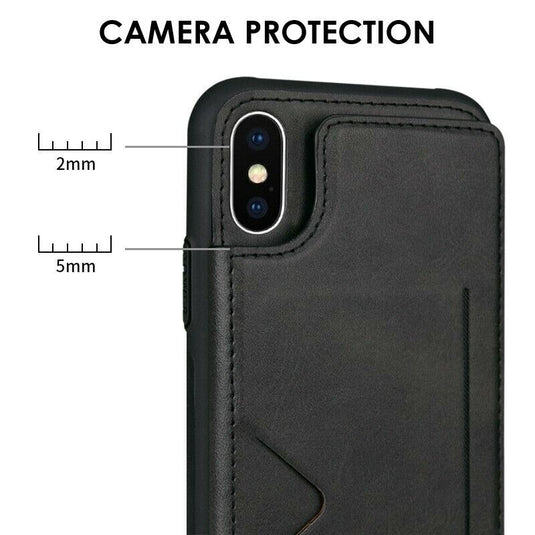 [Built-in Card Slot] Apple iPhone 14/14 Plus/14 Pro/14 Pro Max Hanman Mika Magnetic Back Leather Case - Polar Tech Australia