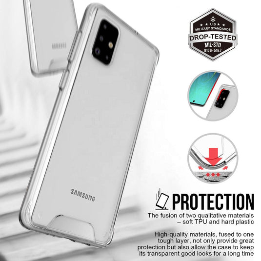 Samsung Galaxy A32 4G & 5G SPACE Transparent Rugged Clear Shockproof Case Cover - Polar Tech Australia