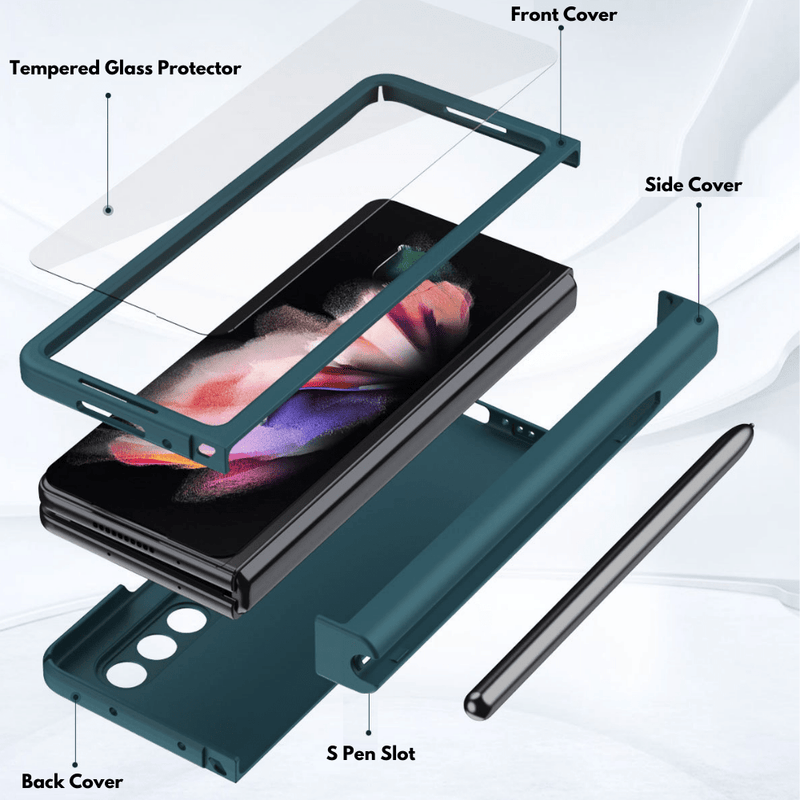 Load image into Gallery viewer, Samsung Galaxy Z Fold 3 5G (SM-F926) 360 Degree Full Covered Protection Transparent Hard Shell Case (Built-In Glass Protector) - Polar Tech Australia
