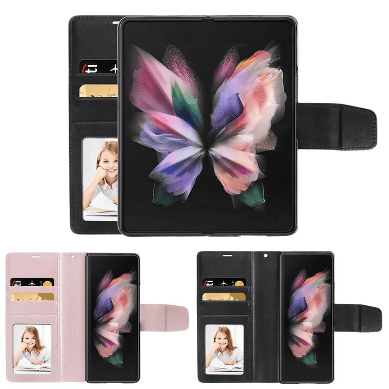 Load image into Gallery viewer, Samsung Galaxy Z Fold 3 (SM-F926) Hanman Wallet Flip Leather Case - Polar Tech Australia
