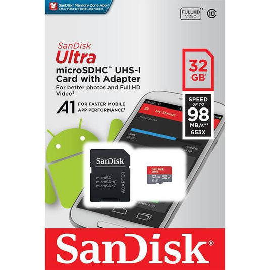 SanDisk Micro Memory Card 32GB A1 Class 10 100Mb/s - Polar Tech Australia