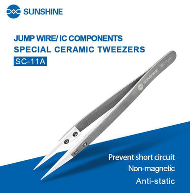 [SC-11A] SUNSHINE Jump Wire Precision Anti-Static Ceramics Tweezers - Polar Tech Australia