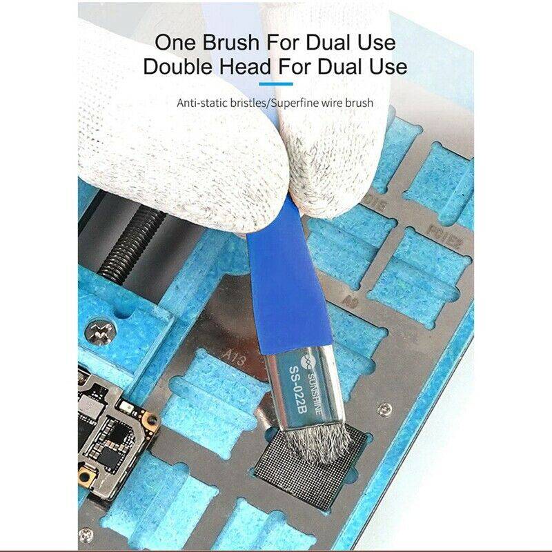 Load image into Gallery viewer, [SS-022] SUNSHINE Dual Head Hard &amp; Soft Anti-Static Motherboard PCB Cleaning Brush - Polar Tech Australia
