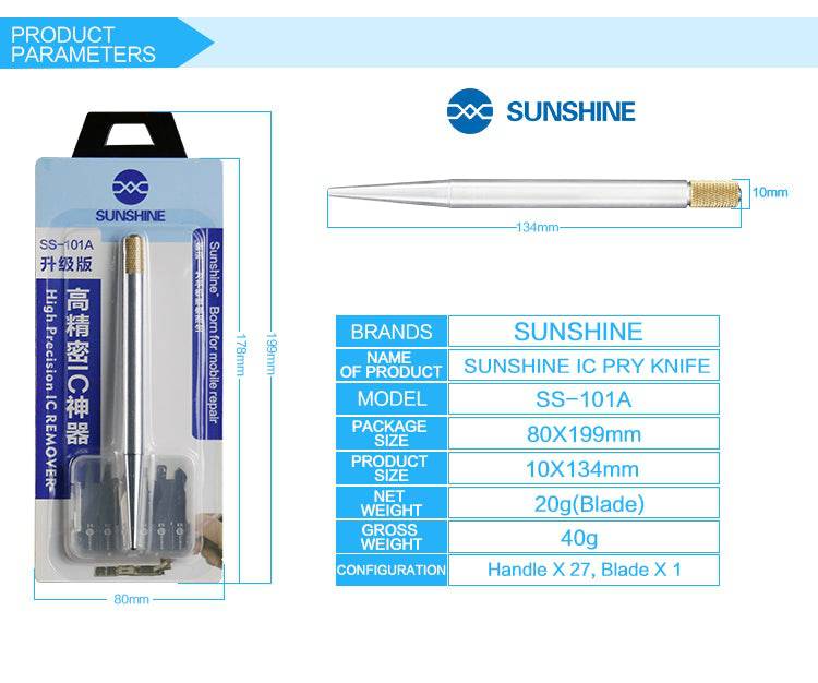 Load image into Gallery viewer, [SS-101A] SUNSHINE 28-in-1 BGA IC Chip Mainboard Repair CPU Removal Blade - Polar Tech Australia
