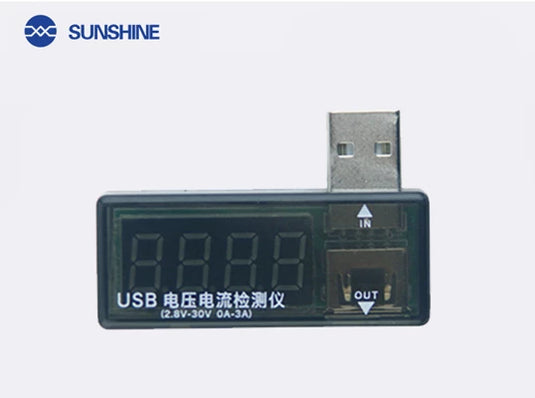 [SS-302] Sunshine USB Multifunction Digital Meter Tester With Display Screen Voltage/Current/Power Capacity Meter - Polar Tech Australia