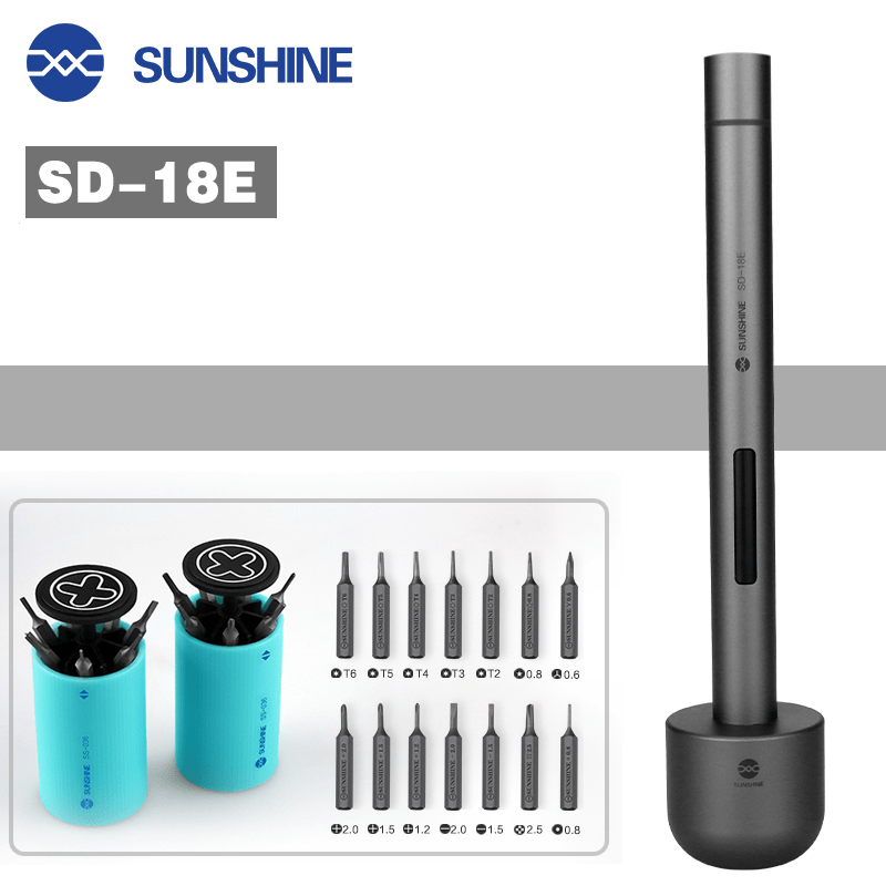 Load image into Gallery viewer, SUNSHINE SD-18E Mini Lithium Electric Mobile Phone &amp; Tablet Repair Precision Screwdriver With LED Lighting - Polar Tech Australia
