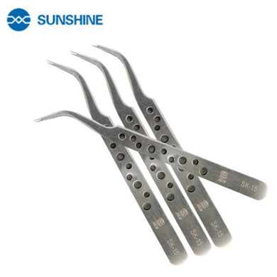 Sunshine SK-15 Stainless Steel Precision Tweezer (Curved Tip) With Heat Dissipation Hole - Polar Tech Australia