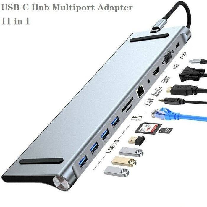 Cargue la imagen en el visor de la galería, Universal MacBook Laptop USB-C Type-C 11 in 1 Dock Station Extension Hub (BYL-2003) - Polar Tech Australia
