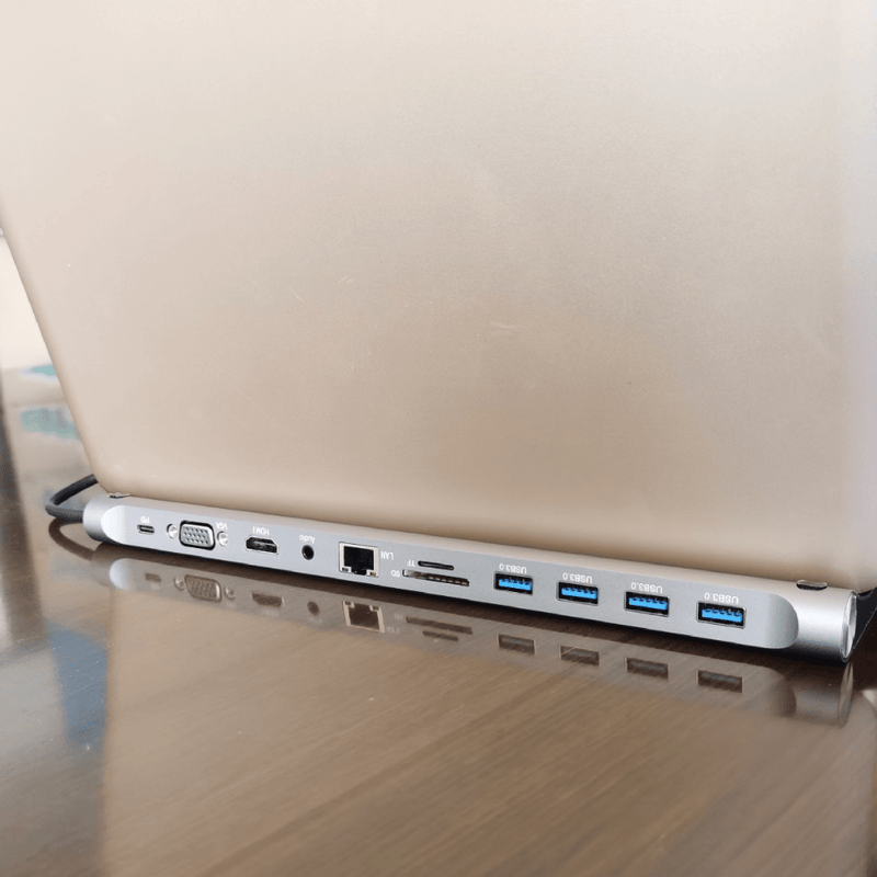 Cargue la imagen en el visor de la galería, Universal MacBook Laptop USB-C Type-C 11 in 1 Dock Station Extension Hub (BYL-2003) - Polar Tech Australia
