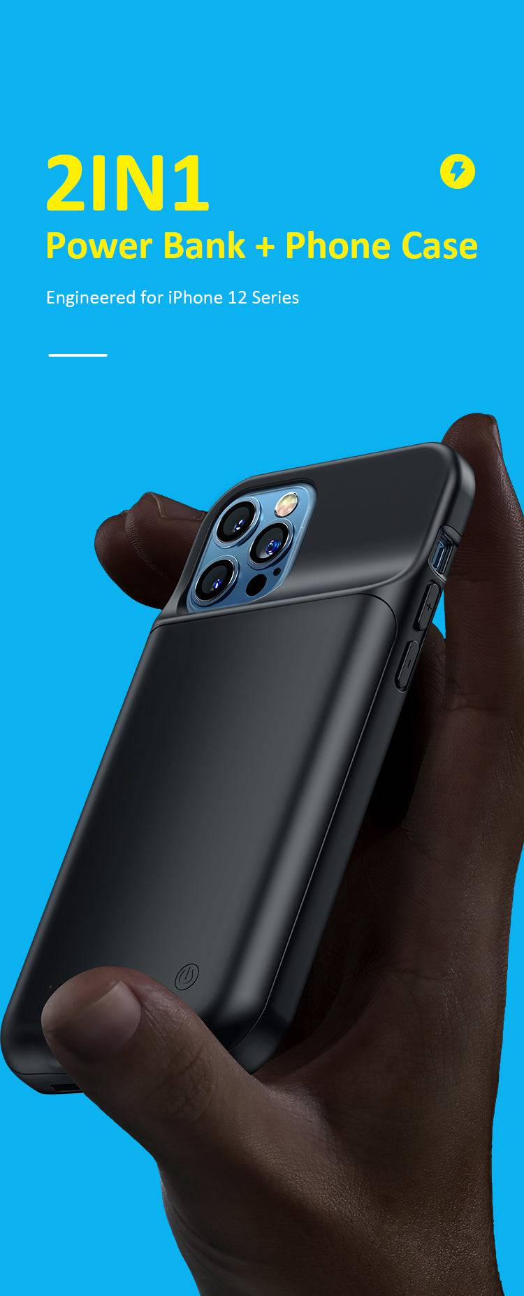 Cargue la imagen en el visor de la galería, USAMS iPhone 12/Mini/Pro/Max High Capacity Smart Battery Charger Case - Polar Tech Australia

