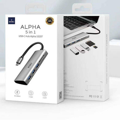 WIWU Alpha 532ST 5 In 1 Multi-function USB-C / Type-C HUB Adapter - Polar Tech Australia