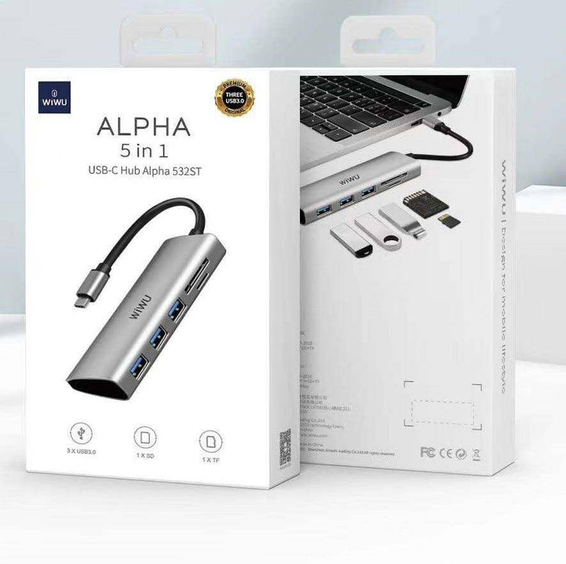 Cargue la imagen en el visor de la galería, WIWU Alpha 532ST 5 In 1 Multi-function USB-C / Type-C HUB Adapter - Polar Tech Australia
